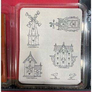 Rare & HTF "Stampin Up! For The Birds wood mounted Rubber Stamp Set